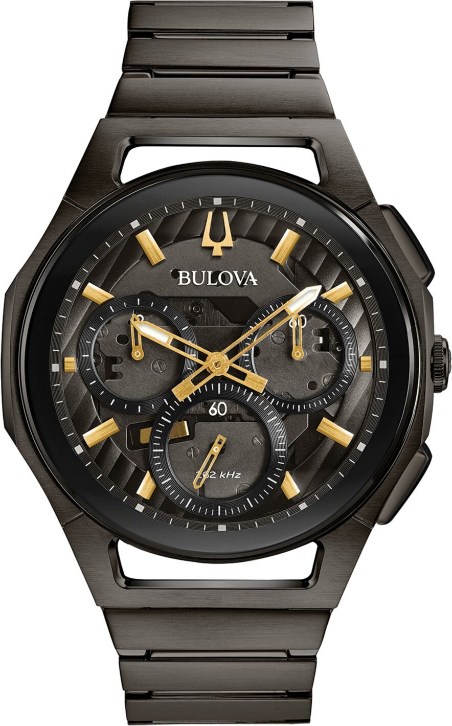 Bulova Men's Chronograph Curv Gray Stainless Steel Bracelet Watch 44mm