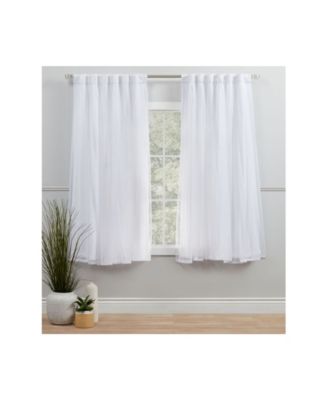 Exclusive Home Curtains Catarina Layered Solid Blackout Sheer Grommet Top Curtain Panel Pair Set Of 2
