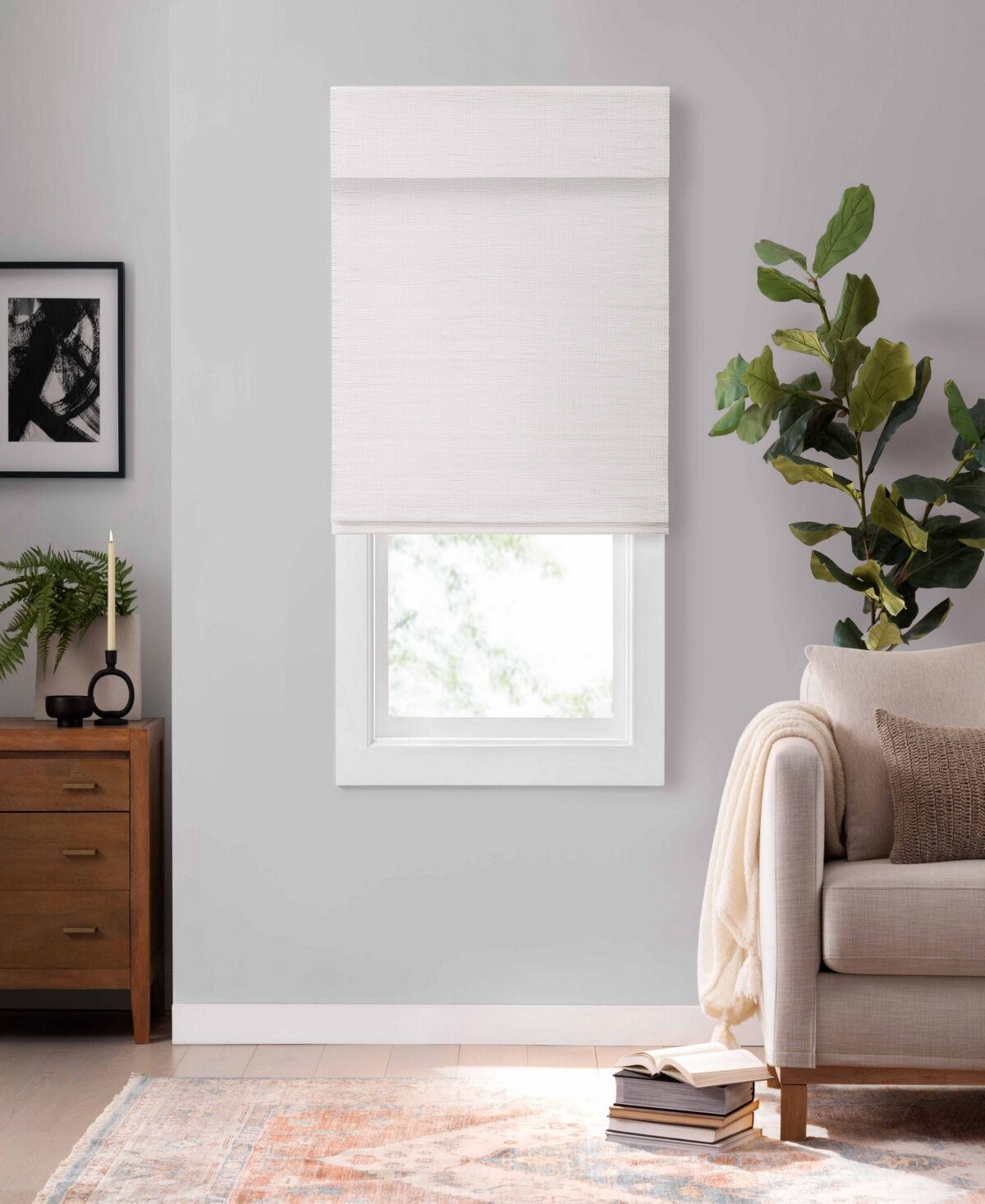 Eclipse Bamboo Cordless Light Filtering Privacy Roman Shade, 72