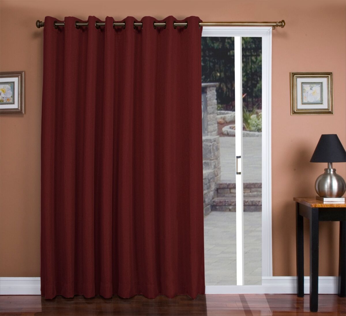 Ricardo Tacoma Double Black Out Grommet Curtain Patio Panel w/Wand 106