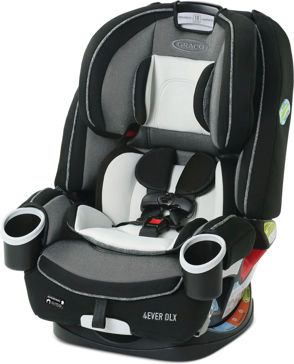 Graco 4Ever Dlx 4-In-1 Car Seat - Black, White