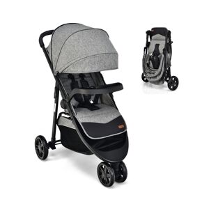 Costway Baby Jogging Stroller Jogger Travel System w/Adjustable Canopy for Newborn - Grey