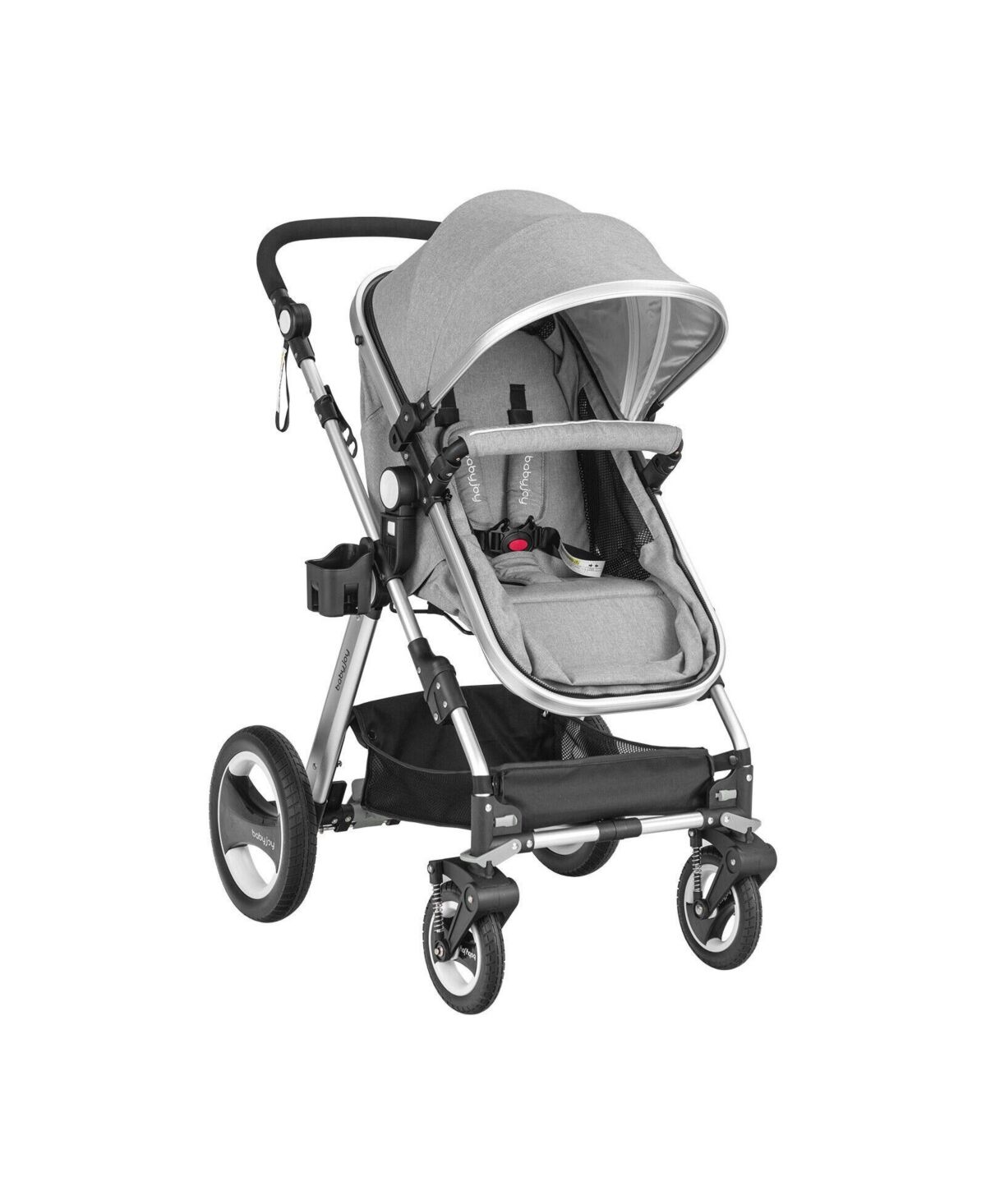 Slickblue Folding Aluminum Baby Stroller Baby Jogger with Diaper Bag - Grey