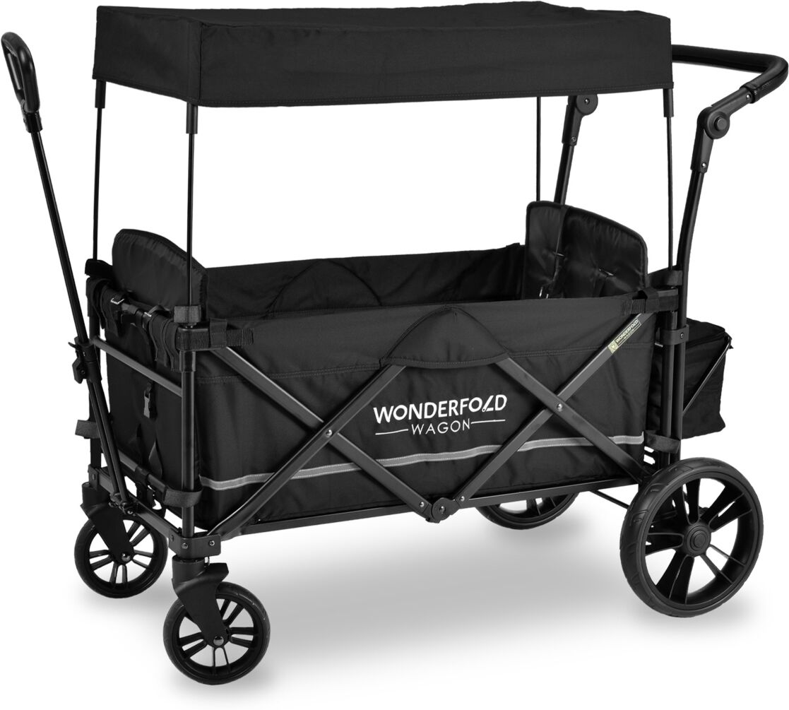 Wonderfold Wagon X2 Push and Pull Double Stroller Wagon - Pitch Black