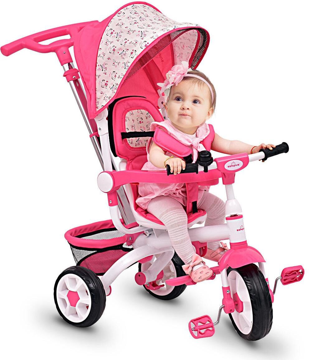 Costway Baby Stroller Tricycle Detachable Learning Toy Bike - Pink