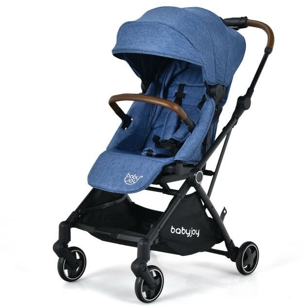 Slickblue 2-in-1 Convertible Aluminum Baby Stroller with Adjustable Canopy - Blue