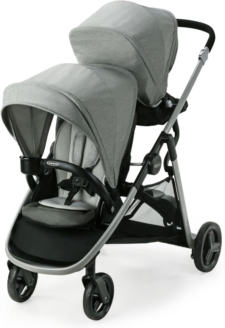 Graco Ready2Grow Lx 2.0 Double Stroller - Light Pastel Gray