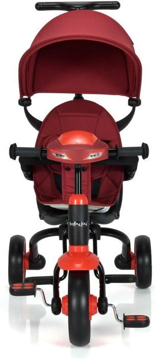 Slickblue 6-in-1 Foldable Baby Tricycle Toddler Stroller with Adjustable Handle - Red