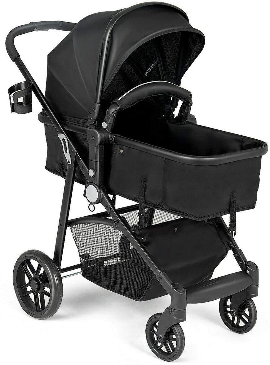 Costway 2 In 1 Foldable Baby Stroller Kids Travel Newborn Infant - Black