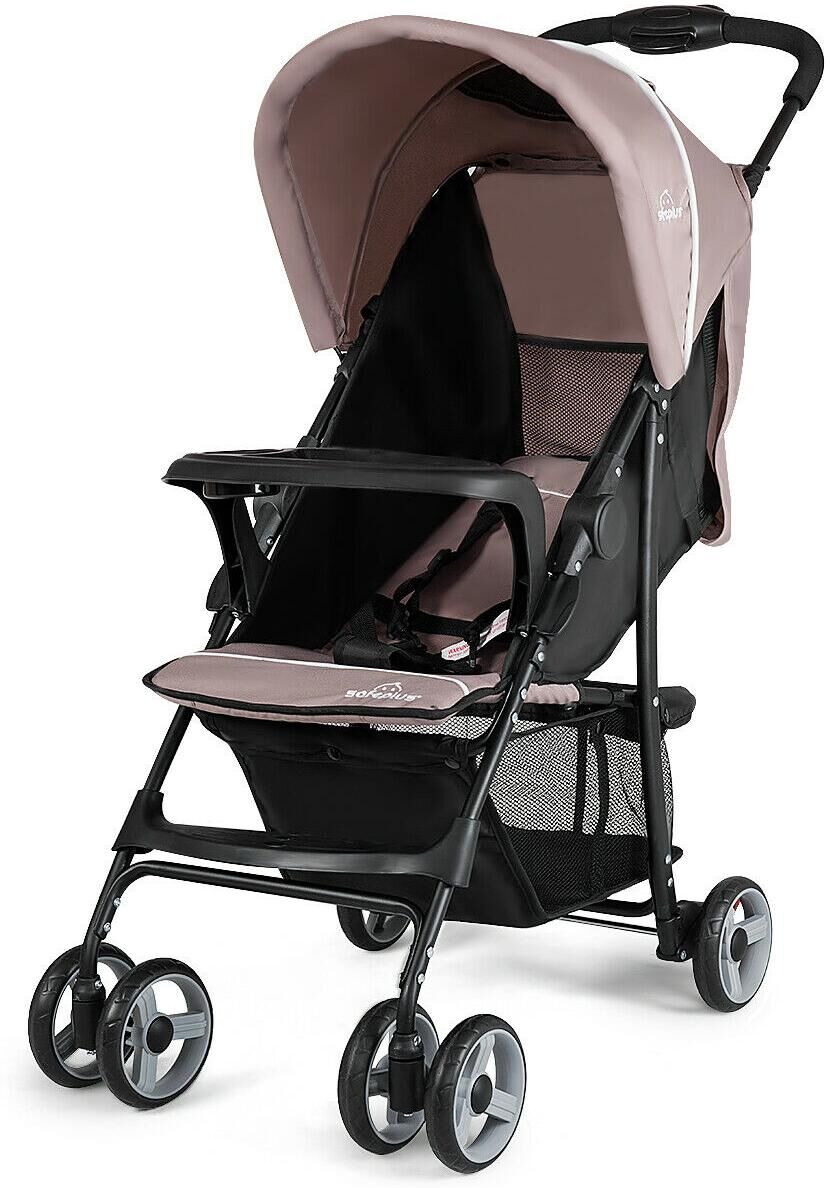 Costway Foldable Lightweight Baby Stroller Kids Travel Pushchair 5-Point Safety System - Brown