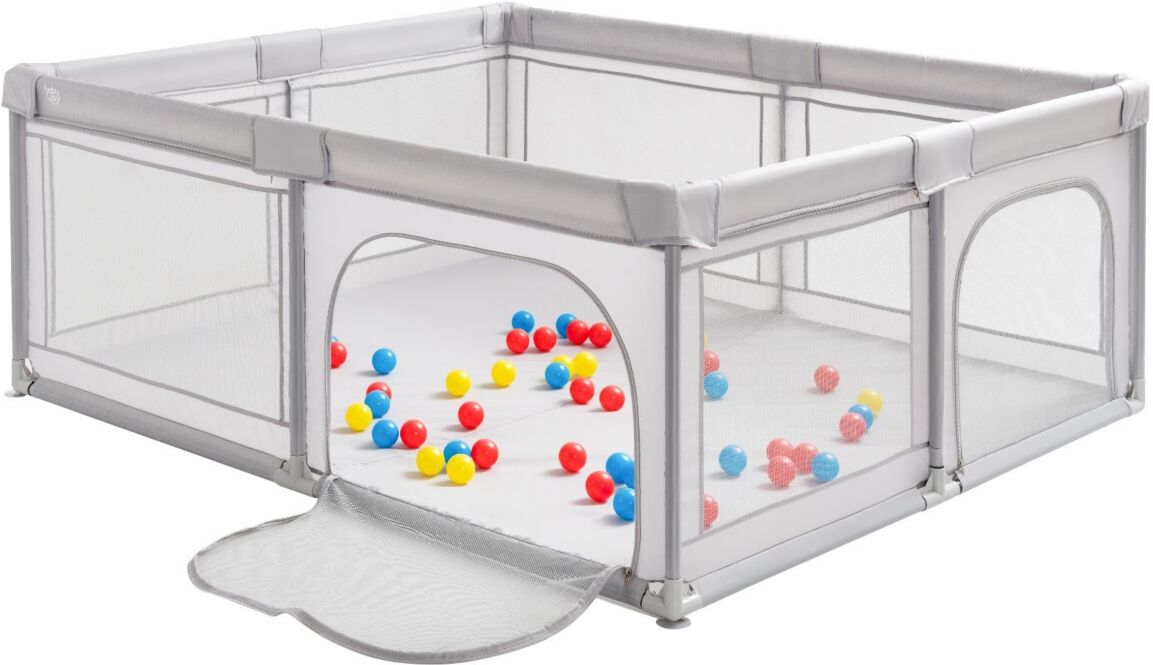 Costway Baby Playpen Large Safety Kids Activity Center 50 Ocean Balls - Grey