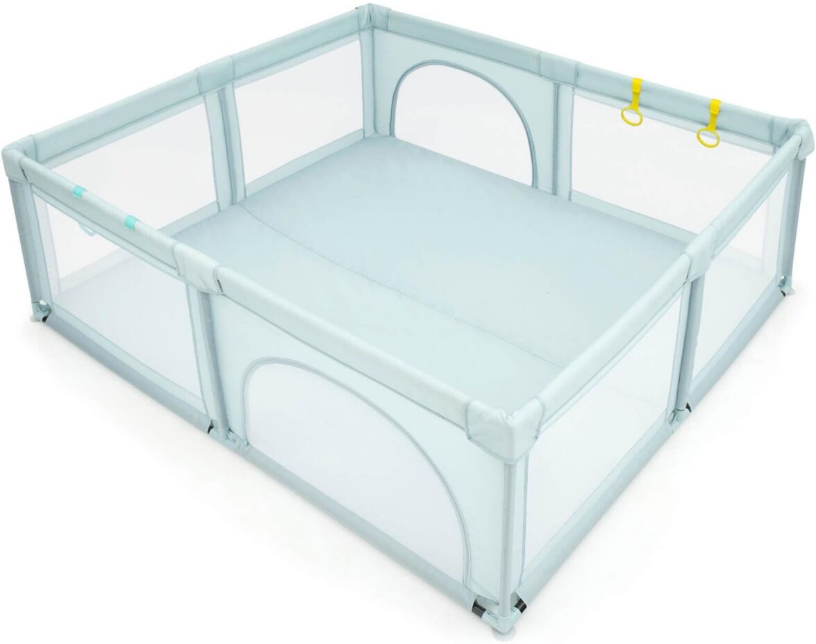 Slickblue Large Infant Baby Playpen Safety Play Center Yard with 50 Ocean Balls - Blue