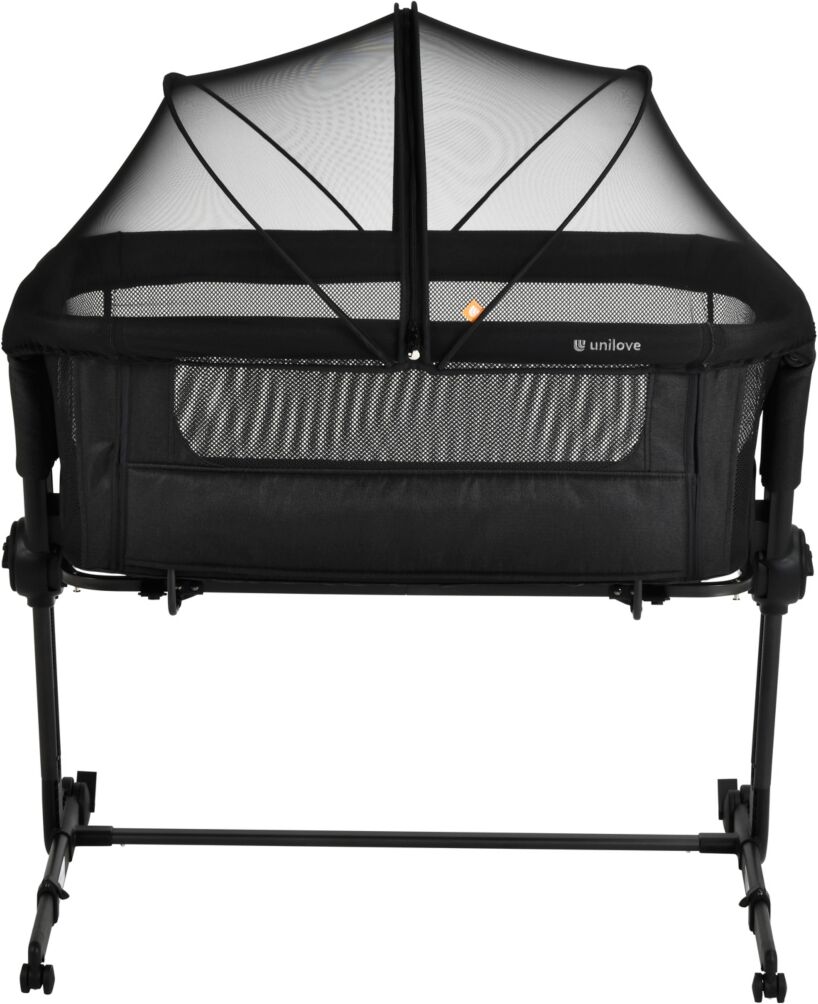 Unilove Hug Me Plus 3-in-1 Bedside Sleeper and Portable Bassinet with Mosquito Net - Midnight Black