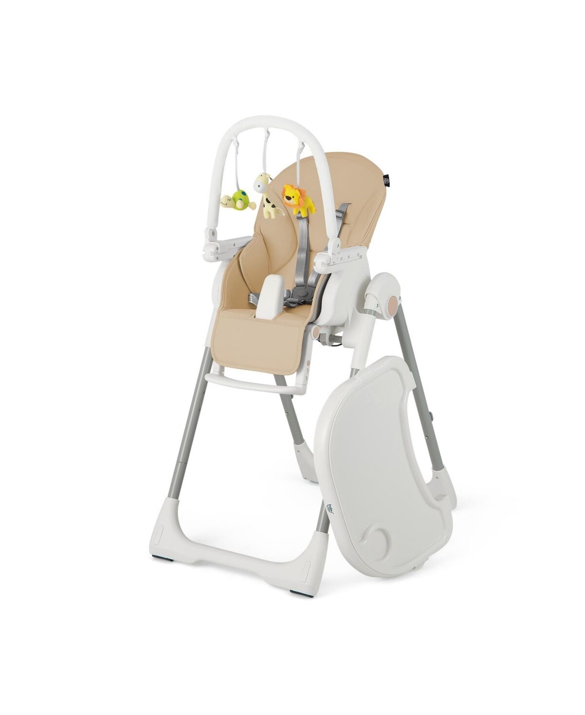 Slickblue 4-in-1 Foldable Baby High Chair with 7 Adjustable Heights and Free Toys Bar - Yellow