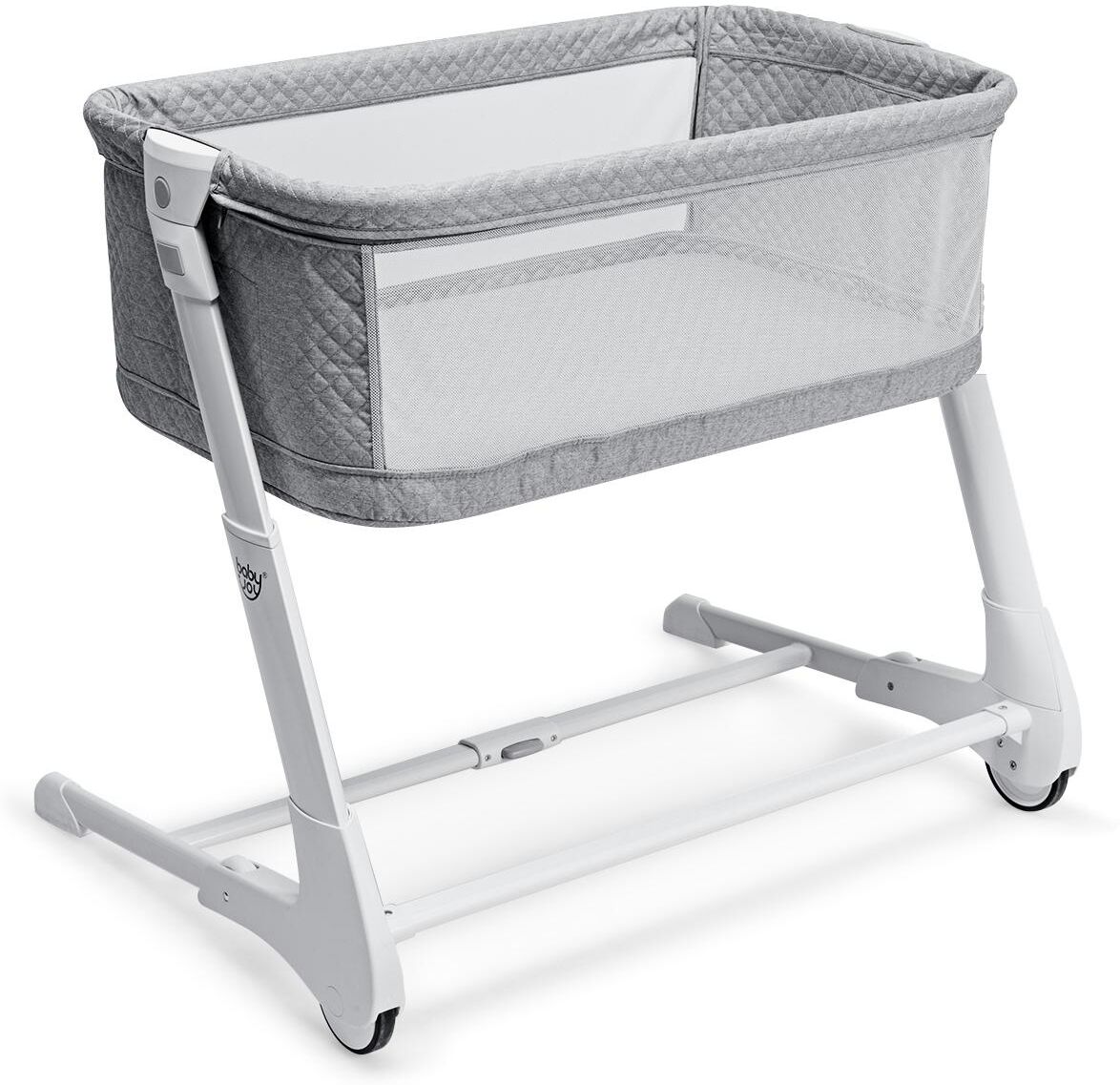 Costway Baby Side Bassinet Bedside Sleeper Washable Mattress Height Adjustable - Grey