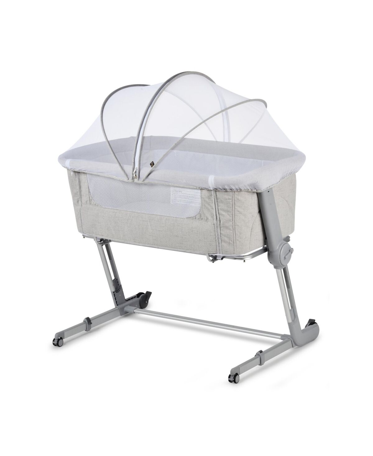 Unilove Hug Me Plus 3-in-1 Bedside Sleeper & Portable Bassinet with Mosquito Net - Shadow Gray