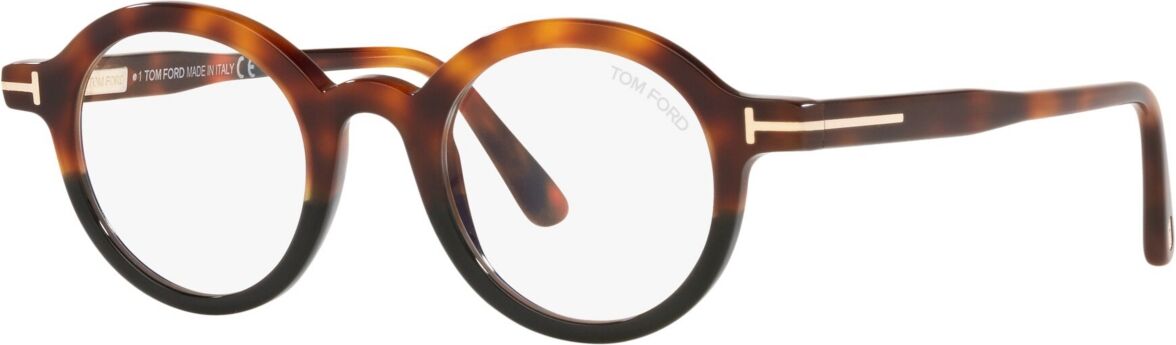 Tom Ford TR001334 Unisex Round Eyeglasses - Tortoise Light