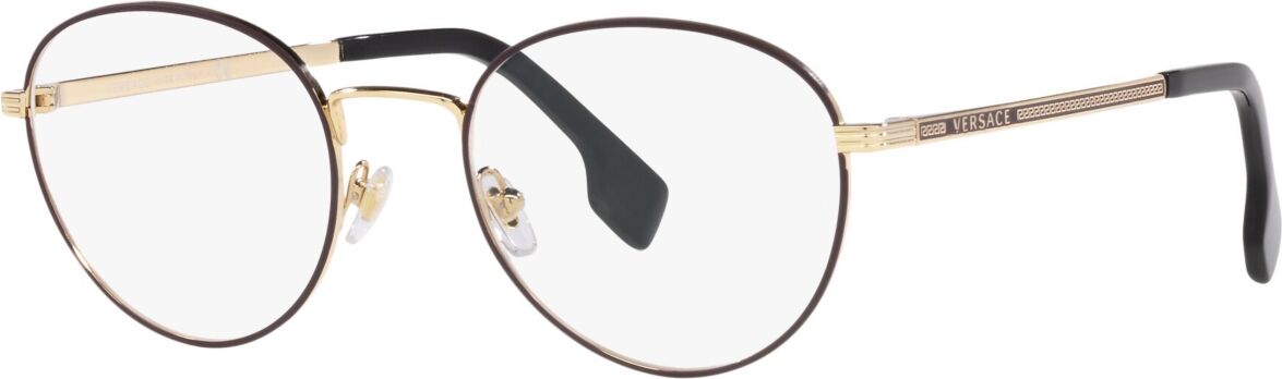 Versace VE1279 Men's Phantos Eyeglasses - Bordeaux, Gold Tone