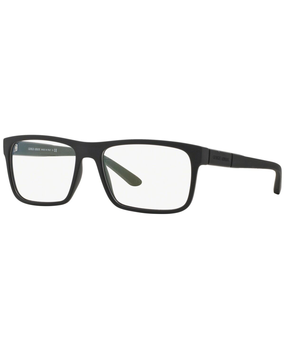 Giorgio Armani Men's Rectangle Eyeglasses - Rubber Bla