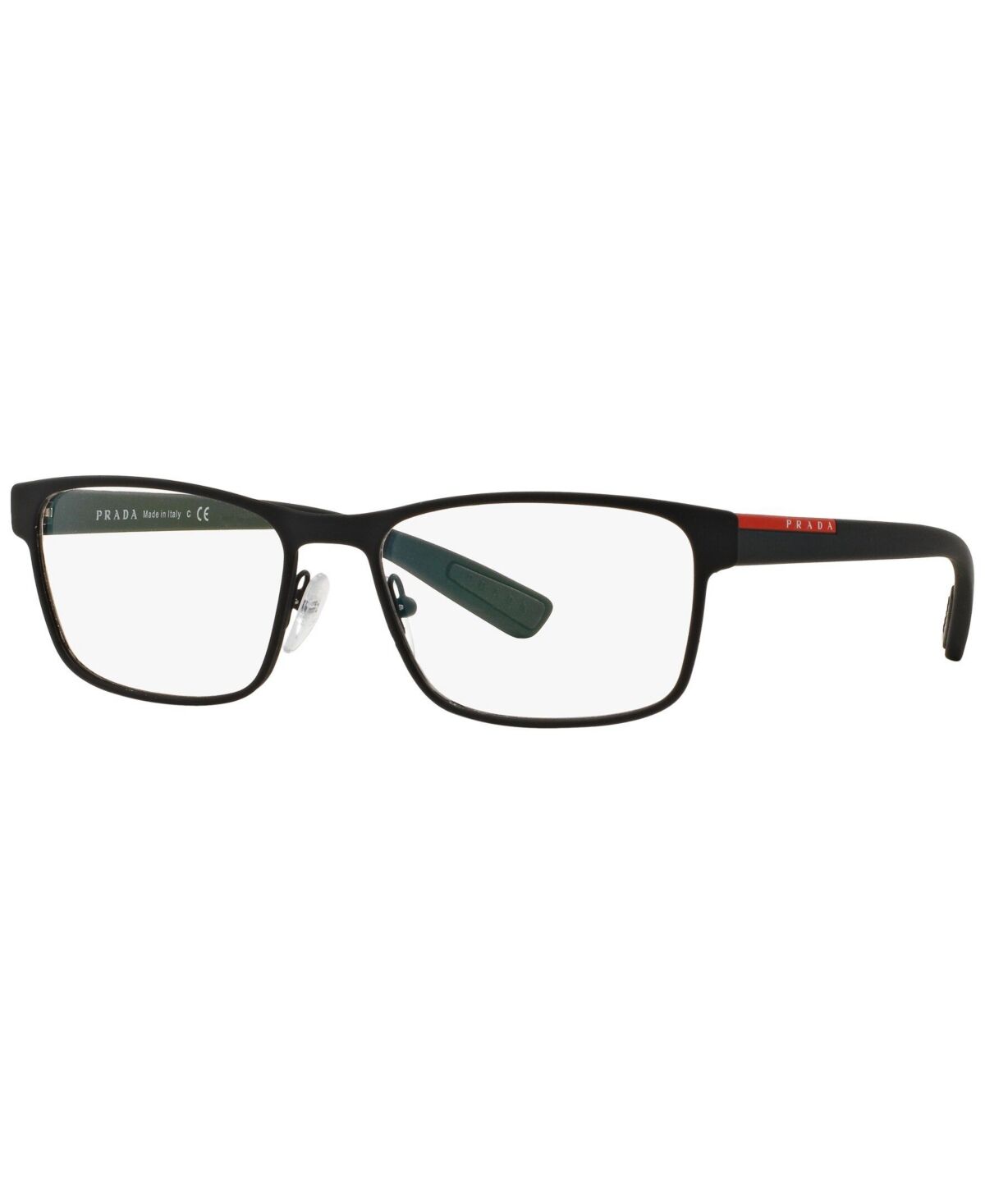 Prada Linea Rossa Ps 50GV Men's Rectangle Eyeglasses - Rubber Bla