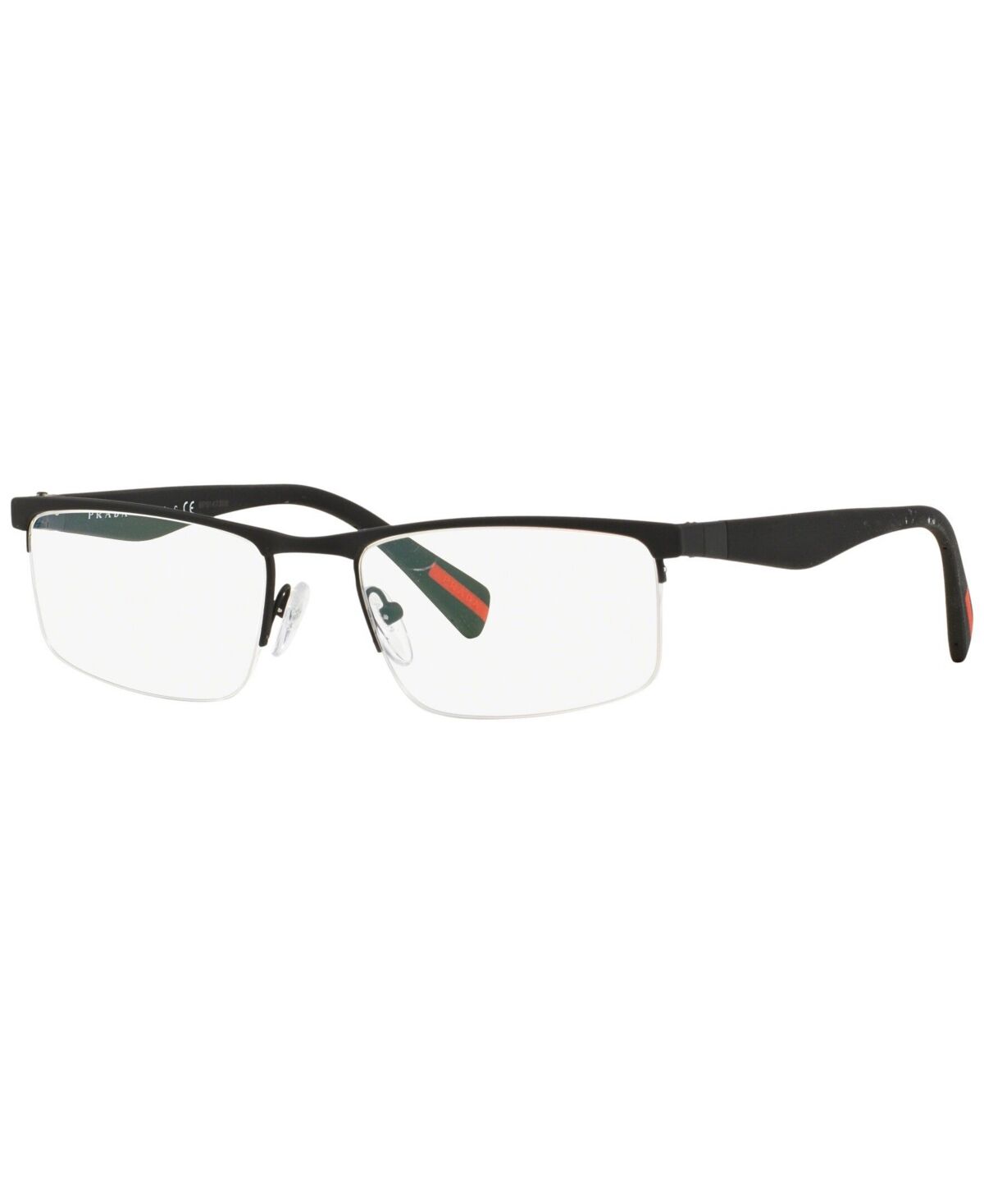 Prada Linea Rossa Ps 52FV Men's Rectangle Eyeglasses - Rubber Bla