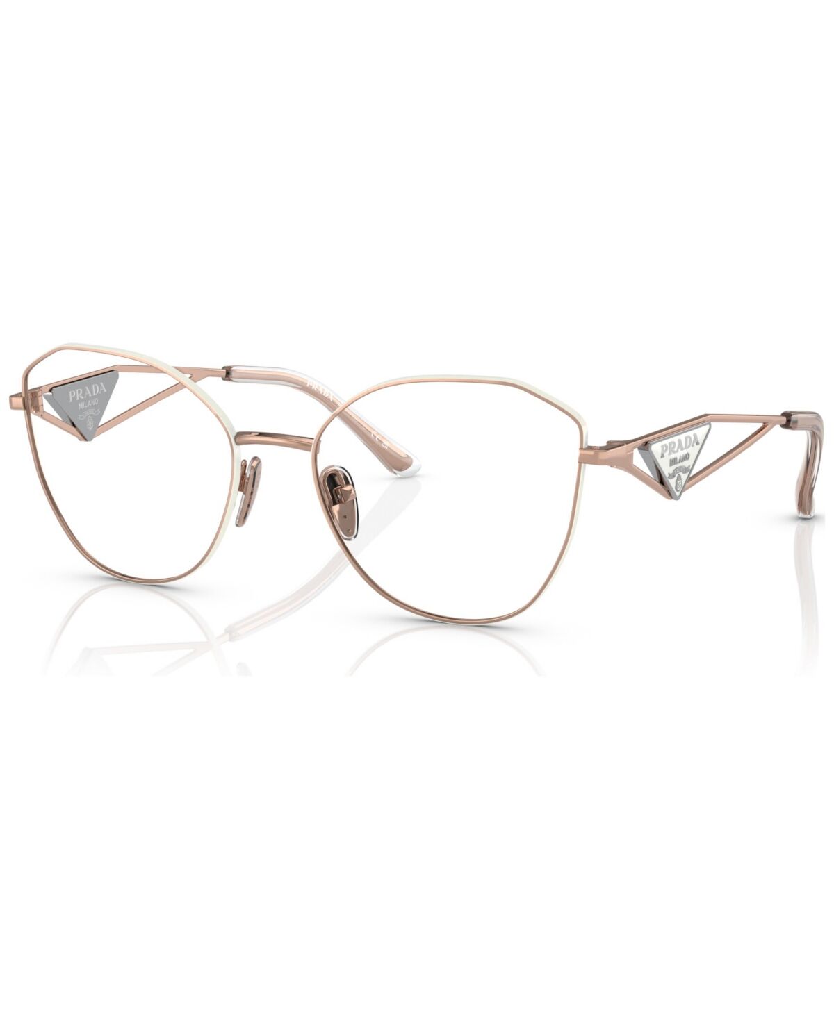 Prada Women's Irregular Eyeglasses, Pr 52ZV53-o - Pink Gold-Tone