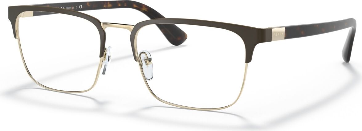 Prada Men's Heritage Eyeglasses, Pr 54TV 55 - Matte Burnished, Pale Gold