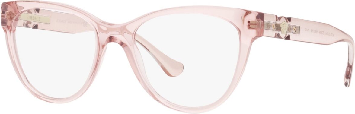 Versace VE3304 Women's Rectangle Eyeglasses - Transparent Pink