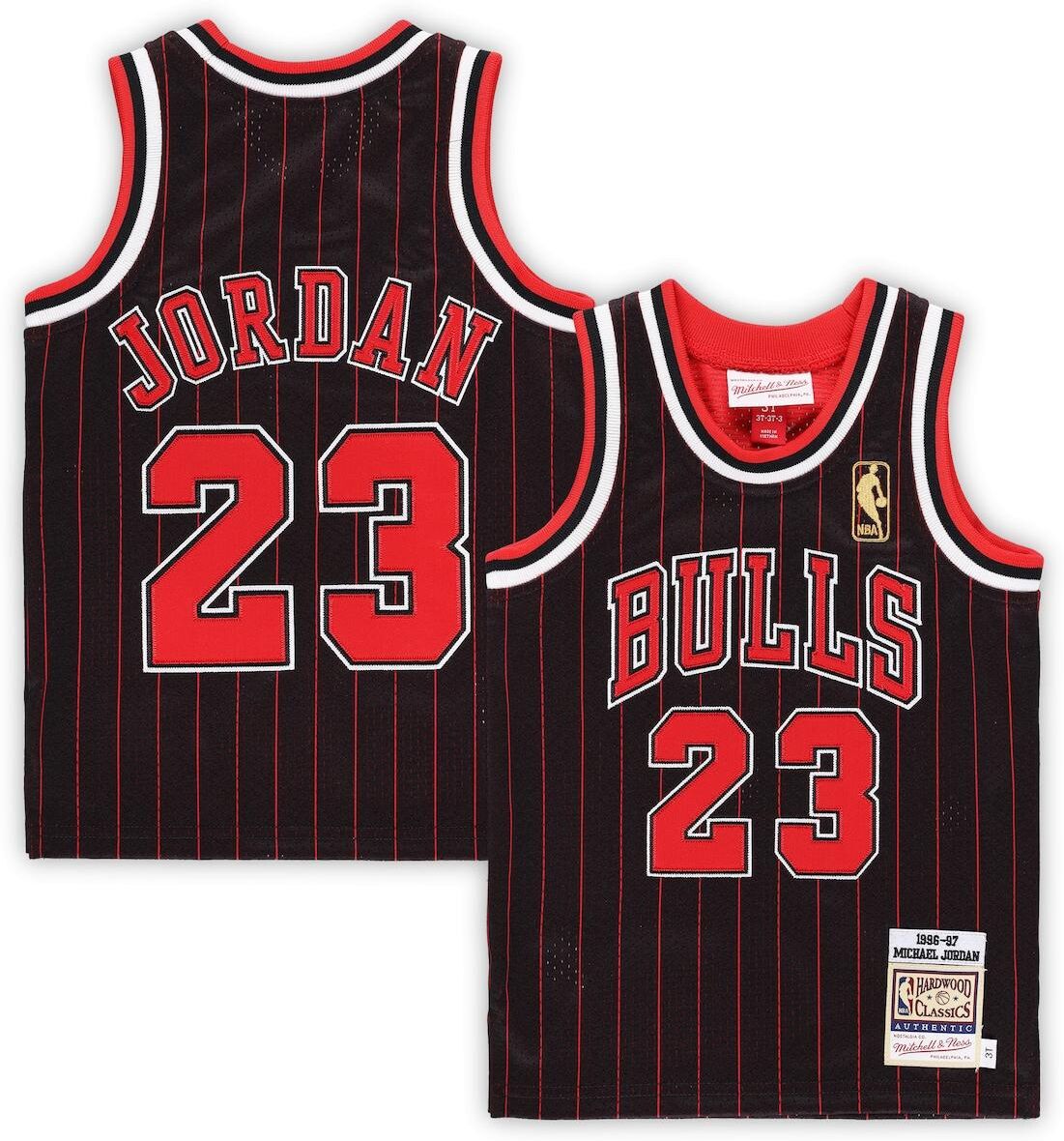 Mitchell & Ness Toddler Boys and Girls Mitchell & Ness Michael Jordan Black Chicago Bulls 1996/97 Hardwood Classics Authentic Jersey - Black