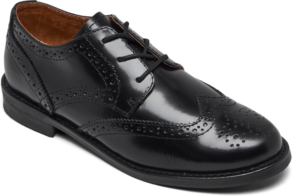 Ralph Lauren Polo Ralph Lauren Big Boys Leather Wing Tip Oxford Dress Shoes from Finish Line - Black