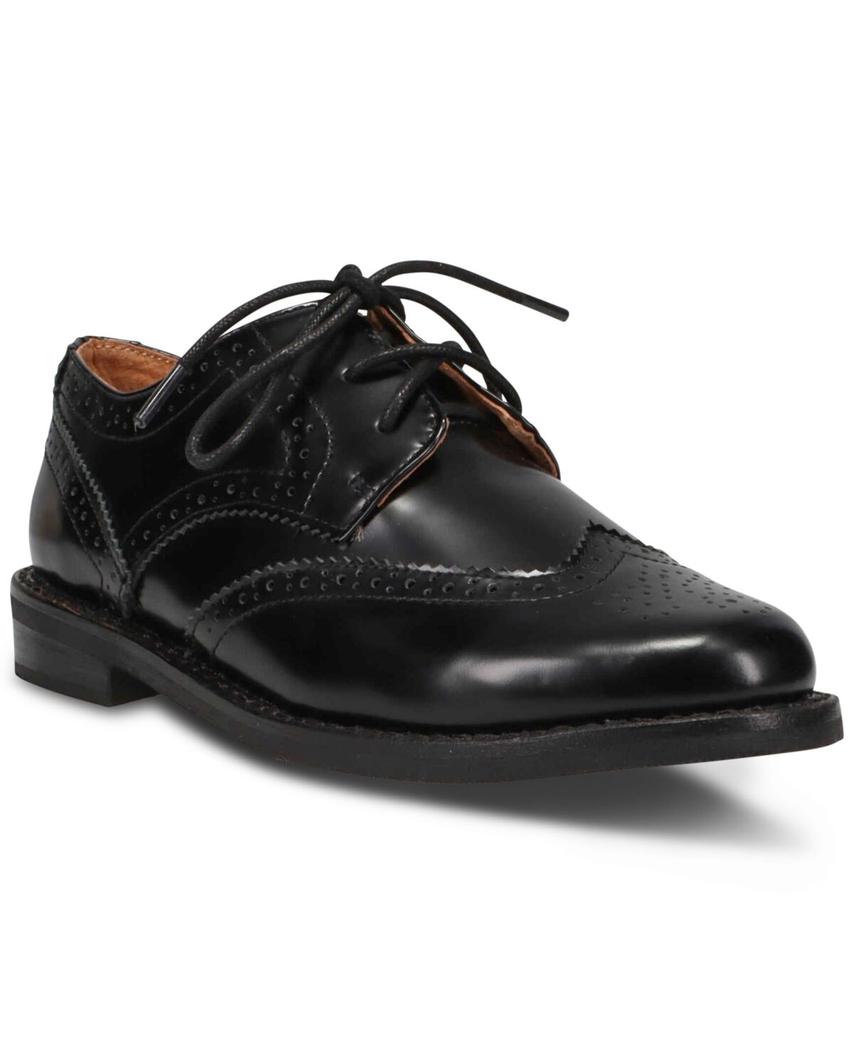 Ralph Lauren Polo Ralph Lauren Little Boys Leather Wing Tip Oxford Dress Shoes from Finish Line - Black