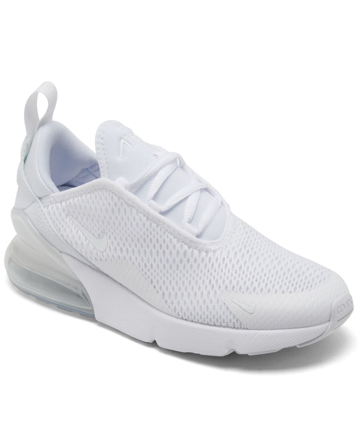 Nike Little Girls and Boys Air Max 270 Casual Sneakers from Finish Line - White, Metallic Silver Tone