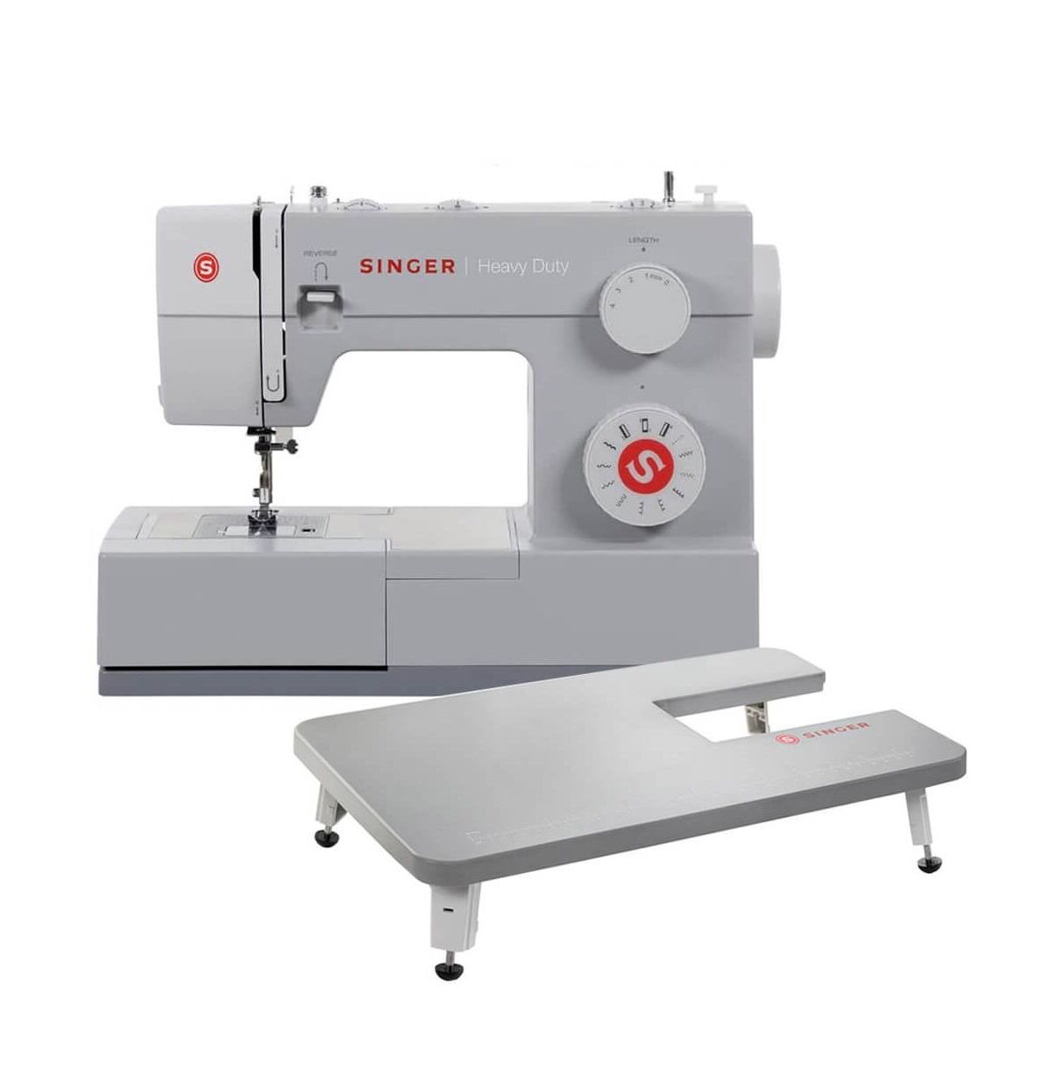 Singer Heavy Duty 4411 Sewing Machine with Extension Table - Grey