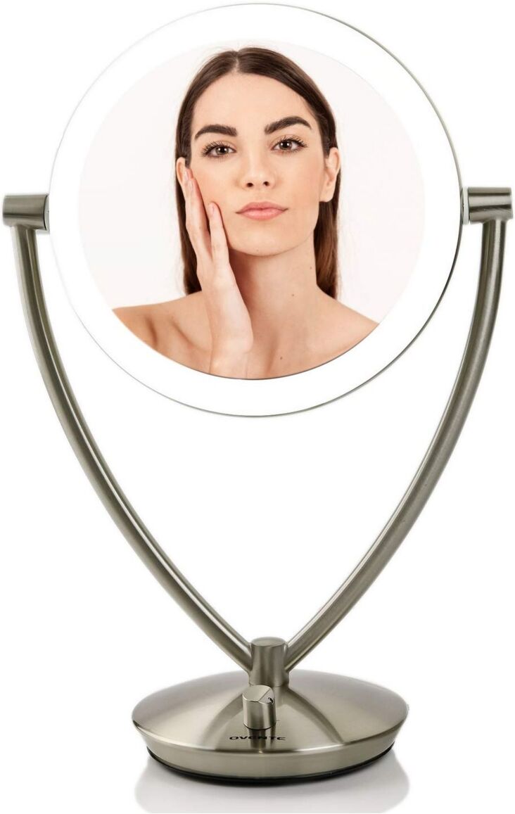 Ovente Lighted Tabletop Makeup Mirror - Gray