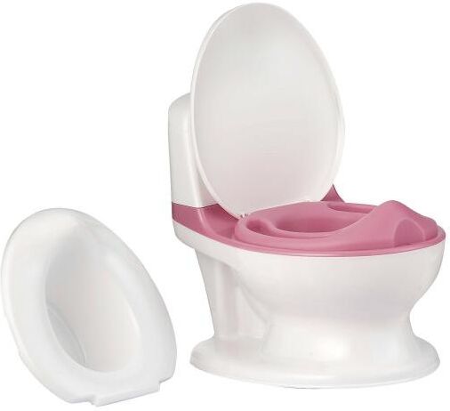 Slickblue Kids Realistic Flushing Sound Lighting Potty Training Transition Toilet - Pink