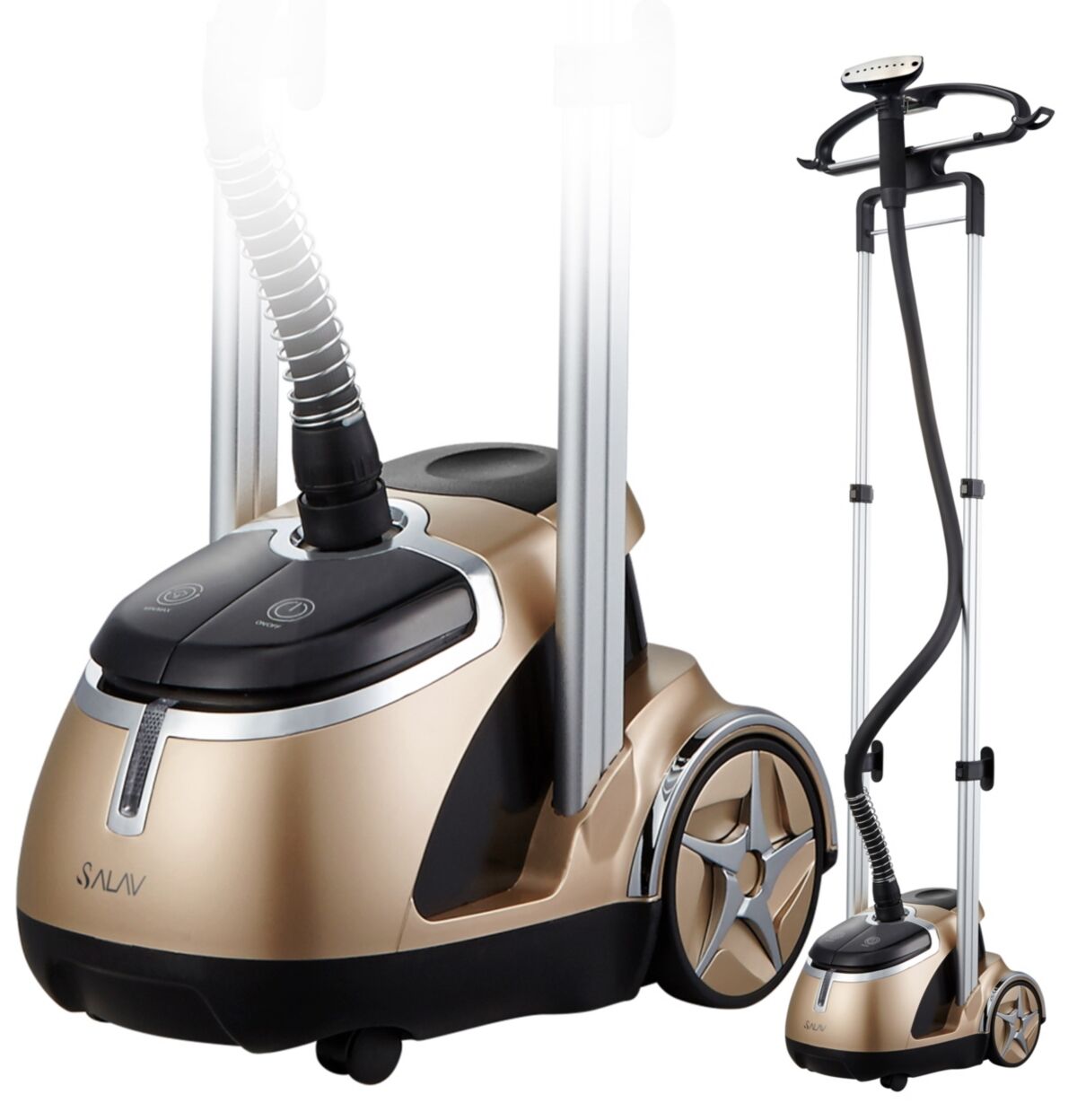 Salav Professional Garment Steamer with Retractable Power Cord and Foot Pedal Control, GS49-dj - Gold