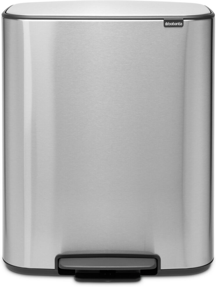 Brabantia Bo Step on Trash Can, 16 Gallon, 60 Liter - Matte Steel Fingerprint Proof