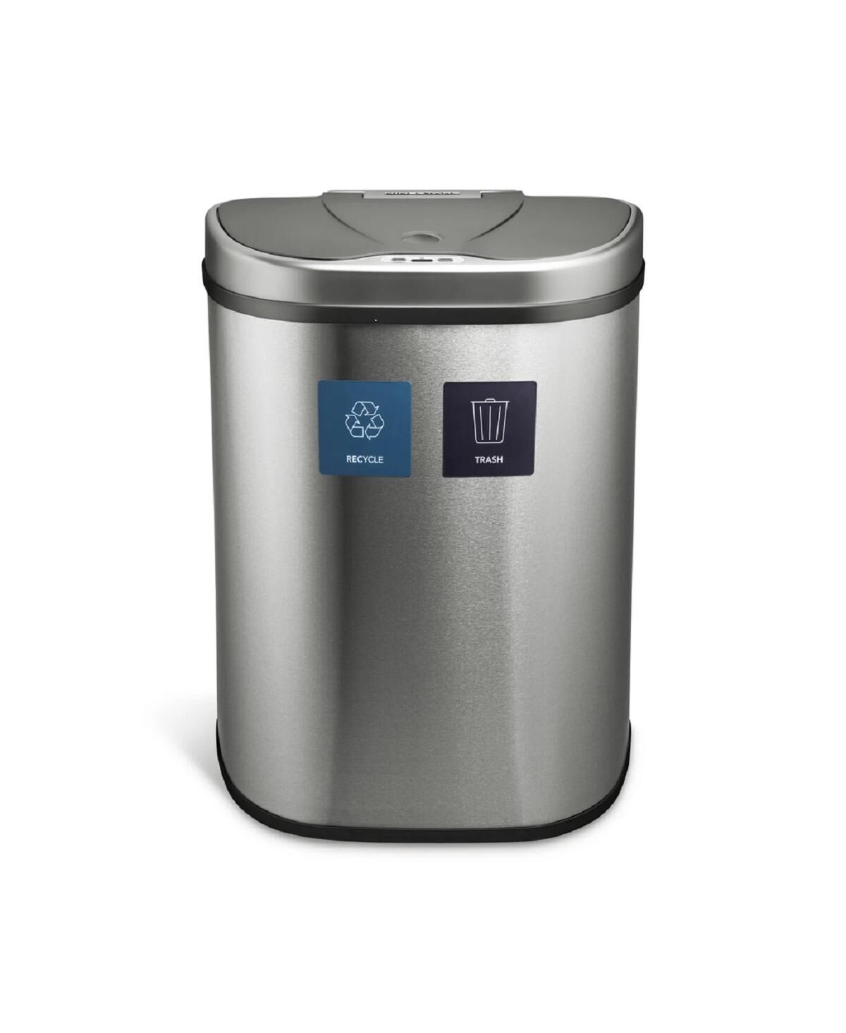 Nine Stars Group Usa Inc Dual Compartment Motion Sensor Trash Can, 18.5 Gallon - Silver Tone
