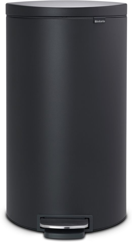 Brabantia Flatback Plus Space Saving Step on Trash Can, 8 Gallon, 30 Liter - Mineral Infinite Gray