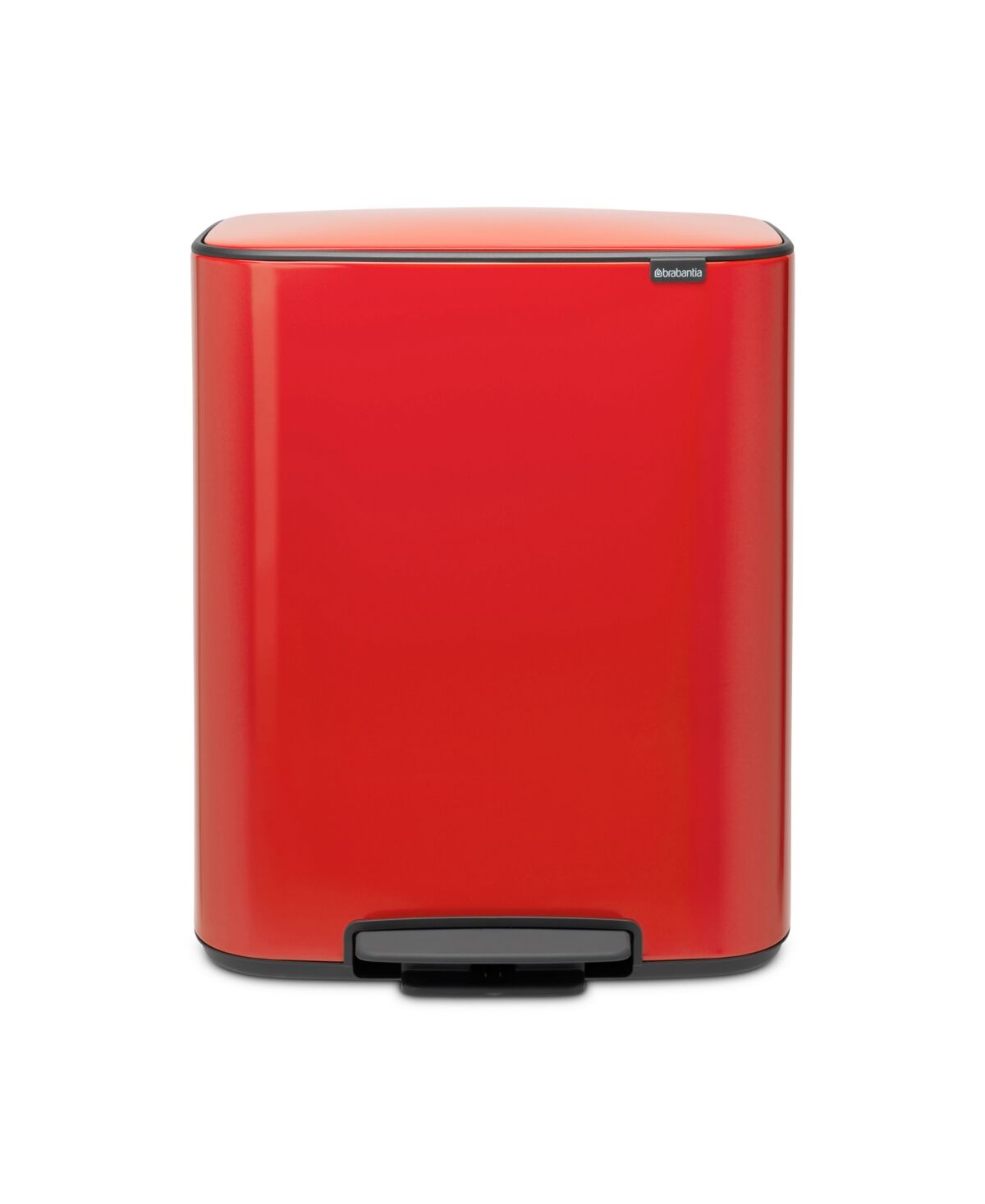 Brabantia Bo Step on Trash Can, 16 Gallon, 60 Liter - Passion Red