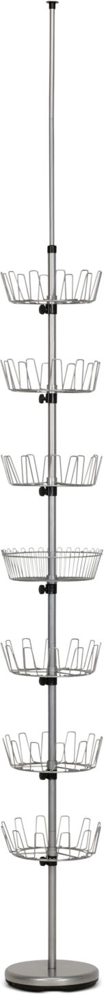 Household Essentials Floor-to-Ceiling Revolving Shoe Tree - Chrome