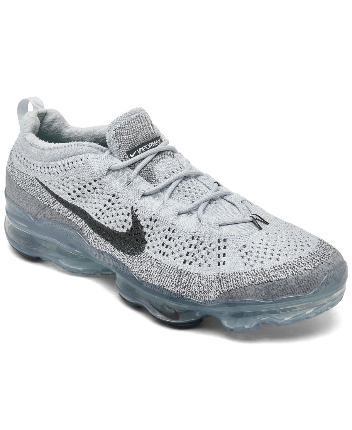 Nike Men's Air VaporMax 2023 Fly Knit Running Sneakers from Finish Line - Pure Platinum, White, Black