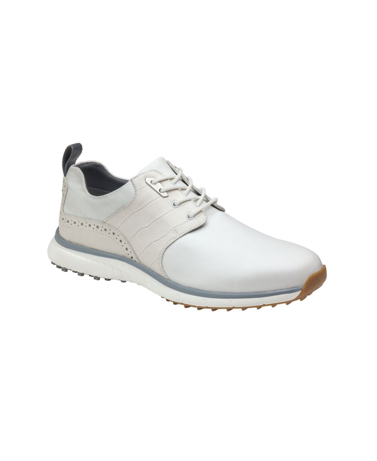 Johnston & Murphy Men's XC4 Water-resistant H2 Luxe Hybrid Saddle Golf Shoes - White/White Croc