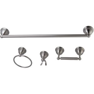 Kingston Brass Restoration 4-Pc. Towel Bar Bathroom Hardware Set in Brushed Nickel - Brushed Nickel