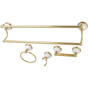 Kingston Brass Victorian 4-Pc. Dual Towel Bar Bathroom Hardware Set - Polished Brass