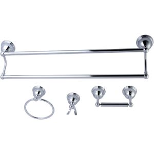 Kingston Brass Restoration 4-Pc. Dual Towel Bar Bathroom Hardware Set in Polished Chrome - Polished Chrome