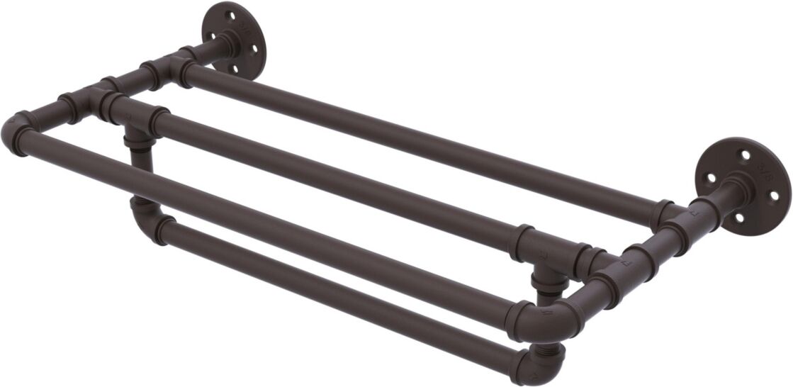 Allied Pipeline Collection 18 Inch Wall Mounted Towel Shelf with Towel Bar - Oil rubbed bronze