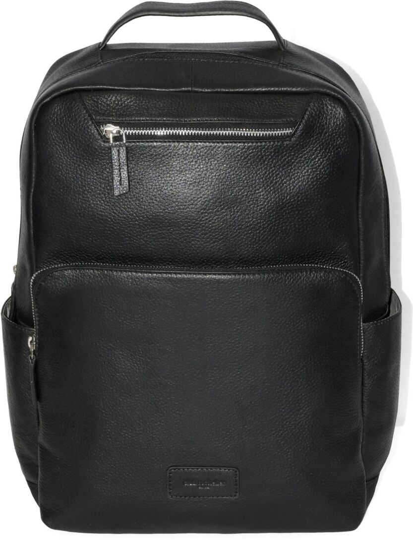 Club Rochelier Leather Dual Front Organizer Backpack - Black