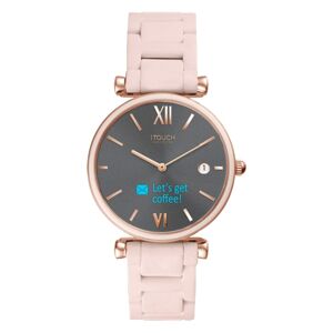 Itouch Connected Women's Hybrid Smartwatch Fitness Tracker: Rose Gold Case with Blush Metal Strap 38mm - Blush