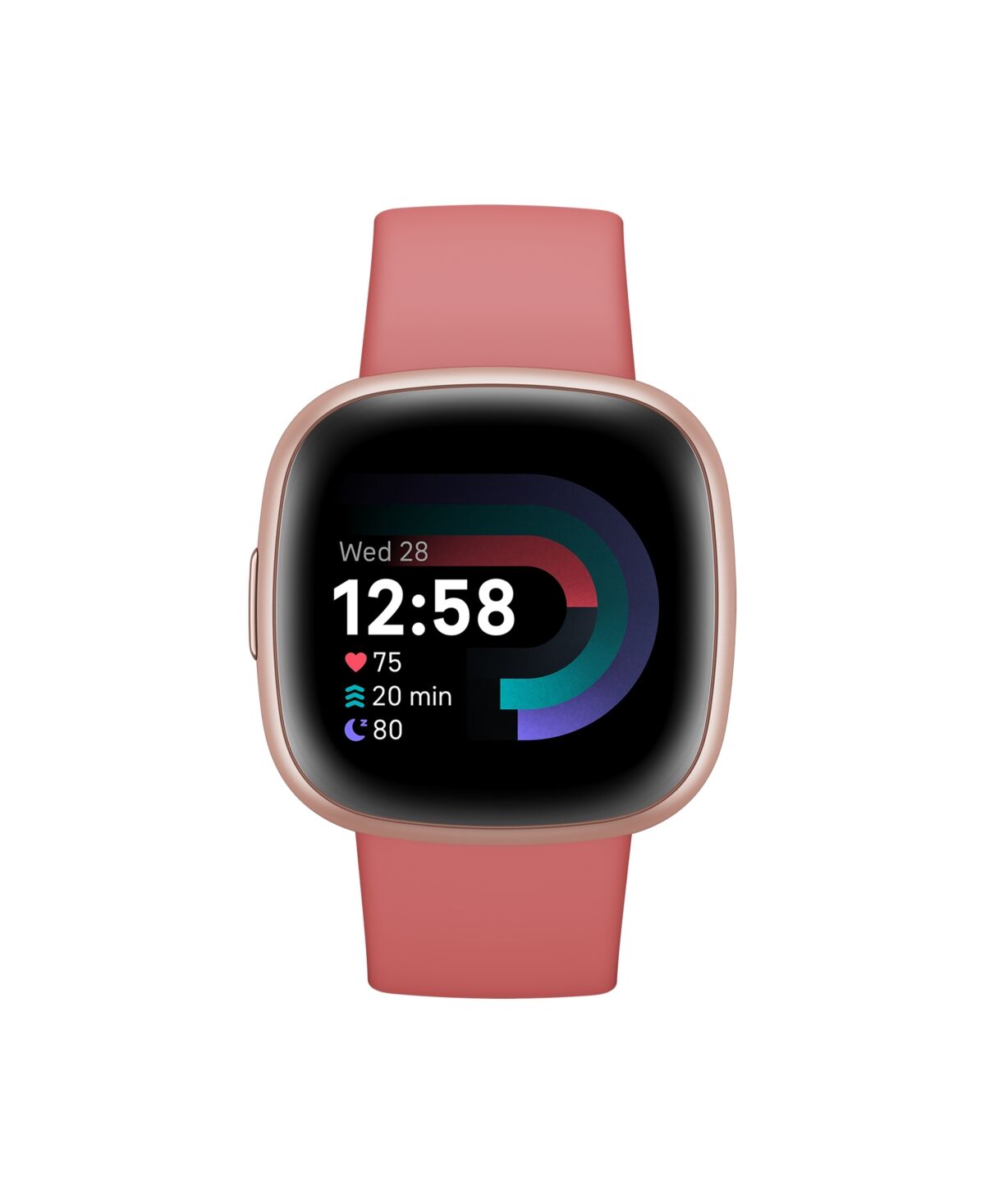 Fitbit Versa 4 Pink Sand Copper Rose Smartwatch, 39mm - Pink Sand, Copper Rose